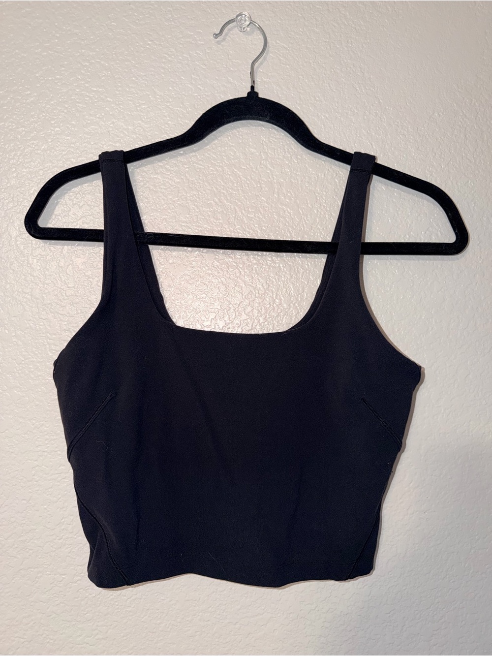Black Square Neck Align Tank
